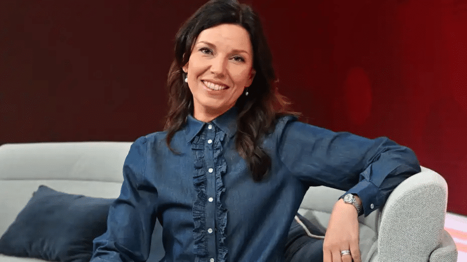 Meteorologi Liisa Rintaniemi MTV mediapäivässä vuonna 2025.