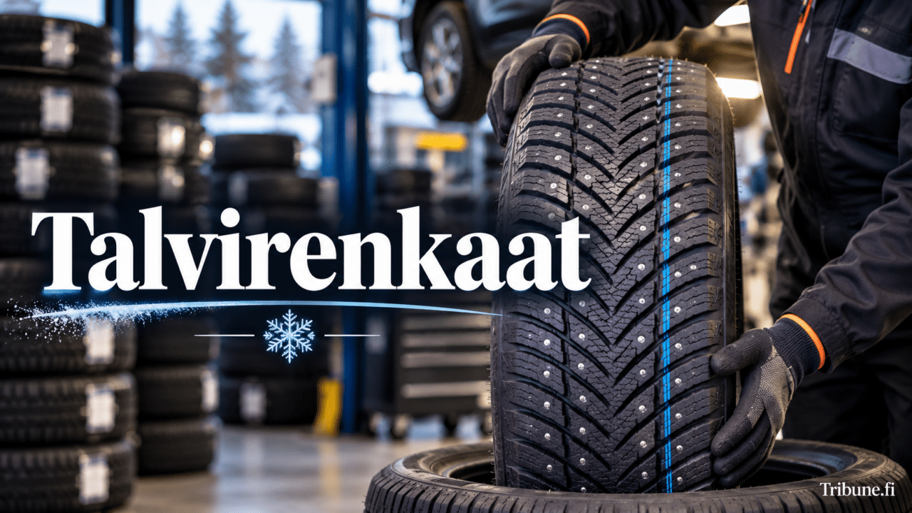 Talvirengas rengasliikkeessä renkaanvaihdon aikana syksyllä